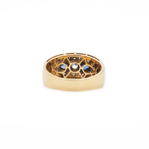 Bague Bague en or jaune avec saphirs et diamants 58 Facettes