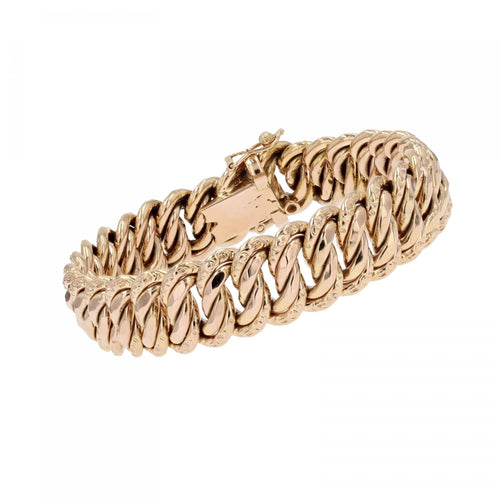 Bracelet Bracelet gourmette or rose rétro 58 Facettes CVBR77