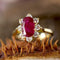 Bague 49 Bague fleur rubis diamants or jaune 58 Facettes 24-290