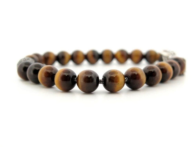 Bracelet bracelet DAVID YURMAN spiritual beads oeil de tigre & diamants 58 Facettes 260547