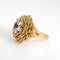 Bague Bague vintage années 60 en or jaune 18 carats, sertie de diamants et de rubis, taille 5,25, bijou cocktail à motif floral. 58 Facettes G13995