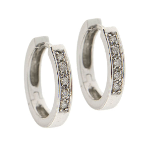 Boucles d'oreilles Boucles d'oreilles créoles avec diamants 58 Facettes 13347
