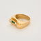Bague 57 Bague tank or jaune, émeraudes et diamants 58 Facettes CHAL0451