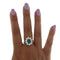 Bague 57 Bague en or jaune et blanc entourée d'émeraudes et de diamants 58 Facettes G3457-1
