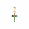 Collier Petite croix or jaune émeraudes 58 Facettes 24-328A