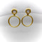 Boucles d'oreilles Vintage 14K Gold Florentine Finish Double Hoop Earrings 58 Facettes