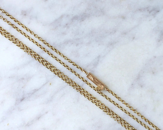 Collier Sautoir fin en or jaune 58 Facettes