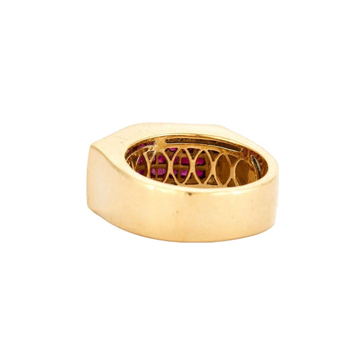 Bague 54 Bague art déco tank or jaune et rubis 58 Facettes BO/230060 RIV