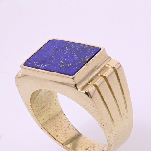 Chevalière or et lapis lazuli
