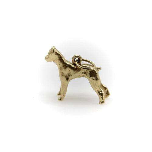 Pendentif charm debout chien boxer doré 58 Facettes A1000J