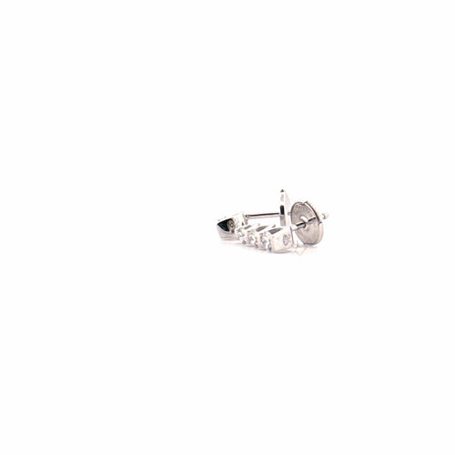 Boucles d'oreilles Puces d'oreilles Trilogie Or Blanc & Diamants 58 Facettes