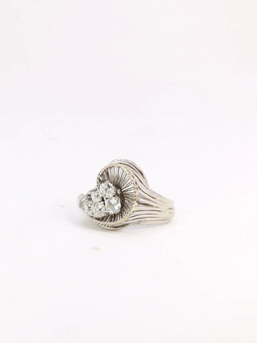 Bague 52 Bague tourbillon or blanc diamants 1 ct 58 Facettes J299