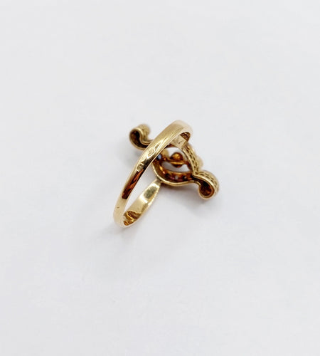 Bague 50 Bague marquise antique or et platine perles, diamants et saphirs 58 Facettes A04421