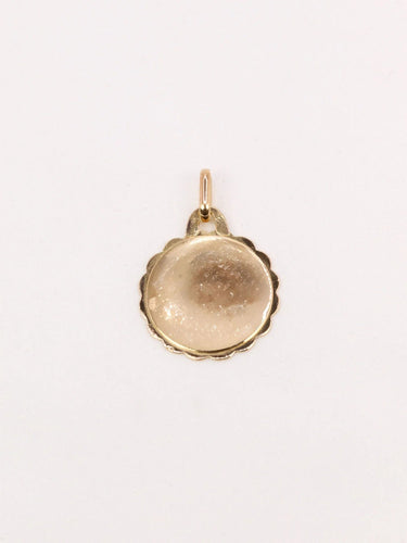 Pendentif Médaille amour Augis ronde Plus qu’hier moins que demain or jaune rubis 58 Facettes J499