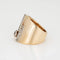 Bague 50 bande large en or jaune avec diamants 58 Facettes G13551