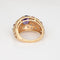 Bague 55 Bague paon vintage avec pierres précieuses arc-en-ciel en or jaune 58 Facettes G14023