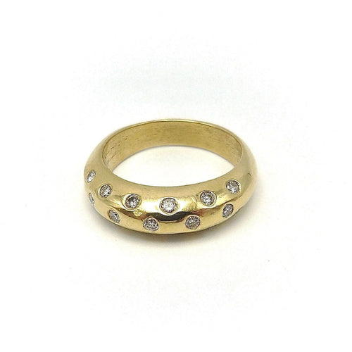 Bague Bague contemporaine en or 18 carats avec diamants en forme de dôme 58 Facettes