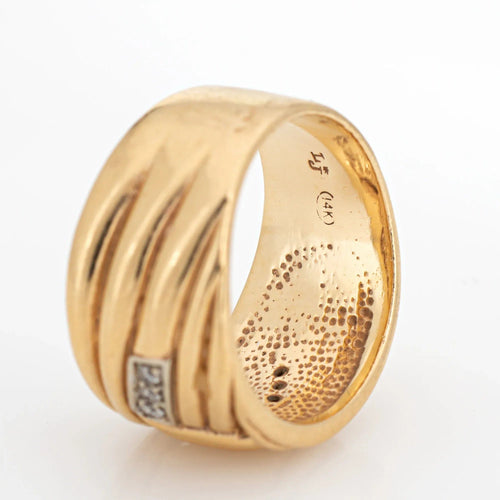 Bague 58 Bague bandeau or jaune diamants 58 Facettes G13497