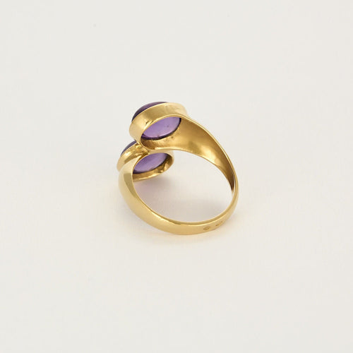 Bague 54 Bague toi et moi, or jaune et améthystes 58 Facettes BEA3348