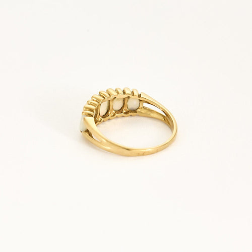 Bague 51 Bague jarretière en or jaune et opales 58 Facettes CLA04293