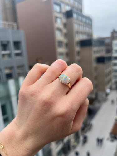 Bague Vintage Australian opal ring 58 Facettes