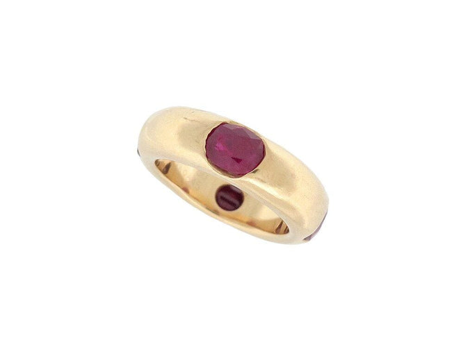Bague 53 vintage bague FRED sertie de 4 rubis en or jaune 58 Facettes 260930