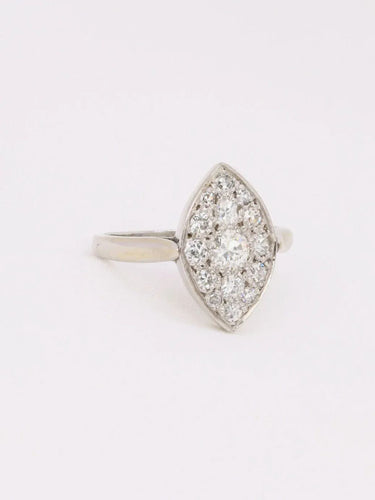 Bague 57 Bague marquise or blanc diamants 58 Facettes J606