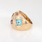 Bague Bague mosaïque en pierres précieuses vintage, dôme, taille 8, or jaune 14 carats, bijoux fins 58 Facettes G13906