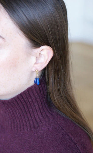 Boucles d'oreilles Boucles d'Oreilles Goutte Lapis Lazuli sur Or Jaune 58 Facettes