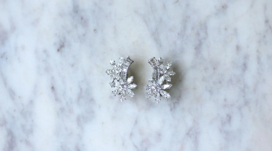 Boucles d'oreilles Guillemin & Soulaine Boucles d'Oreilles Fleur Diamants 58 Facettes
