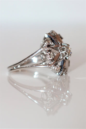 Bague 56 Bague étoile Or Gris Et Diamants 58 Facettes 526