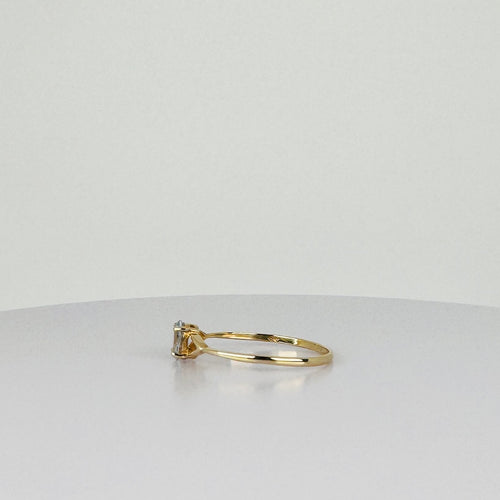 Bague 59.5 Bague en or jaune avec aigue-marine ovale 58 Facettes 2508022