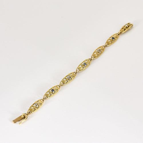 Bracelet Bracelet en Or jaune, diamants et saphirs 58 Facettes AMI1051