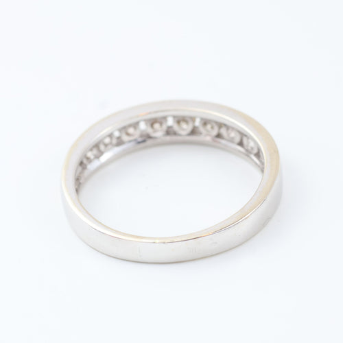 Bague 56 Alliance - Bague alliance en or blanc 18k et diamants 58 Facettes 130023