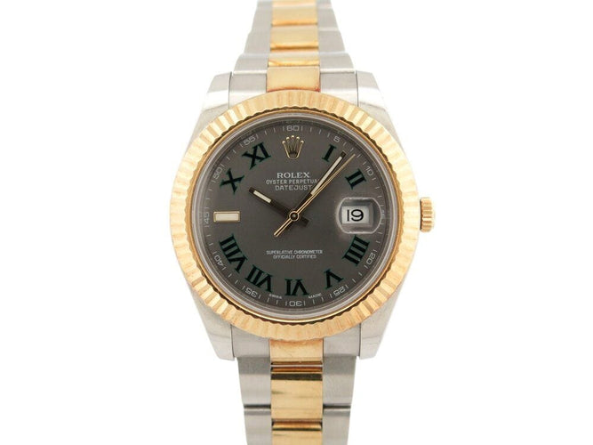 Montre montre ROLEX datejust ii wimbledon 116333 en or 18k acier 41mm automatique 58 Facettes 266380