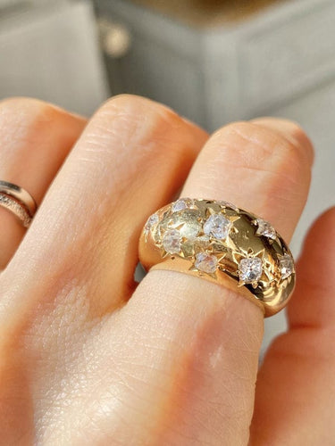 Bague 53 Bague boule constellation en or jaune 18k et diamants 58 Facettes