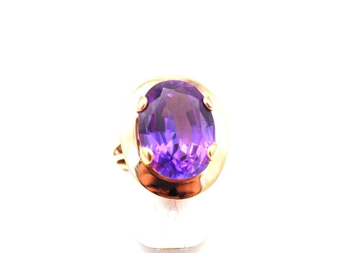 Bague 51 Bague ancienne en améthyste et or jaune 58 Facettes