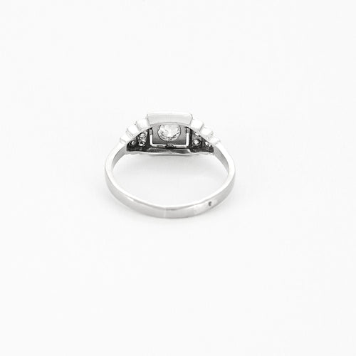 Bague 52,5 Bague Art déco or blanc et diamants 58 Facettes B250250