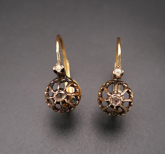 Boucles d'oreilles Dormeuses diamants 58 Facettes C14-08