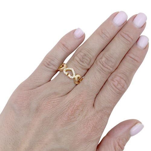 Bague 50 Bague CARTIER,  « Cœurs C », or jaune, diamants. 58 Facettes 34937