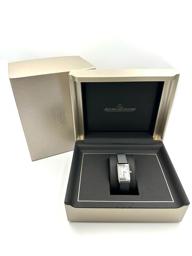Montre JEAGER-LECOULTRE. Montre de dame Reverso Duetto acier 58 Facettes