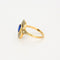 Bague 54 Bague style Art Déco or jaune et or blanc, saphir synthétique et diamants 58 Facettes GU213