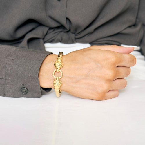 Bracelet Bracelet tête de bélier en or jaune 58 Facettes LP1194