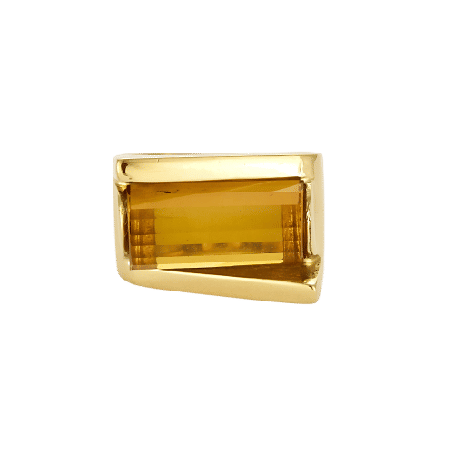 Bague 53 Bague en or jaune et citrine 58 Facettes SQU3784X4