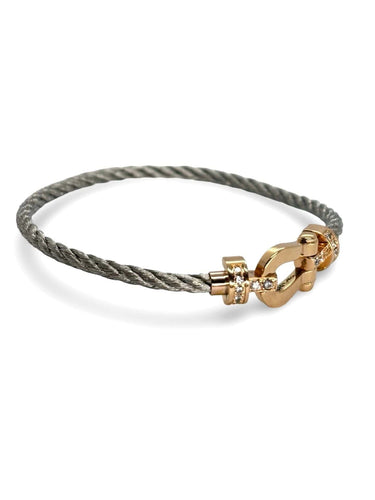 Bracelet Fred Force 10 or rose et diamants 0,12 ct 58 Facettes 1096
