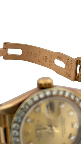 Montre Rolex Lady Oyster perpetual date juste en or et diamants 58 Facettes