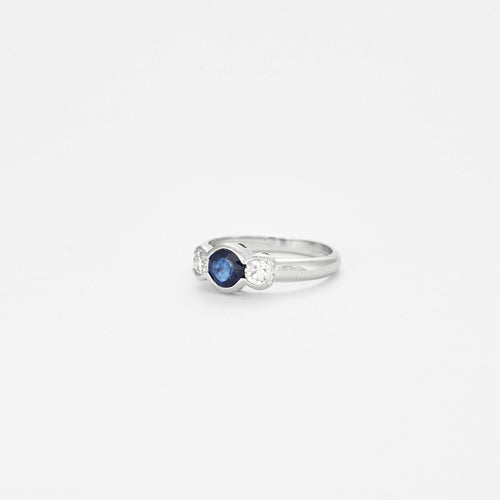 Bague 53 Bague Trilogie diamants et saphir 58 Facettes 3578