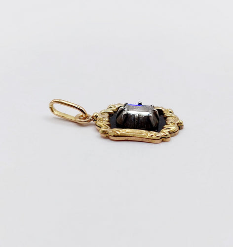 Pendentif Pendentif victorien or 18k et argent diamant table 5mm (circa 1850) 58 Facettes A06304