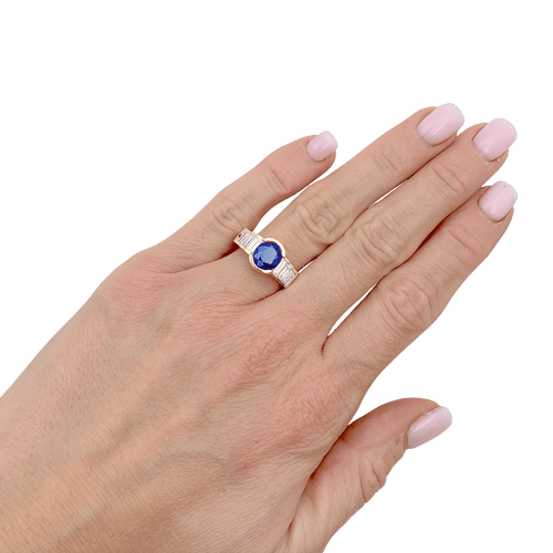 Bague 51 Bague Mellerio en or jaune saphir et diamants. 58 Facettes 34366