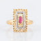 Bague 50 Bague or jaune, rubis, motifs "arabesques" 58 Facettes